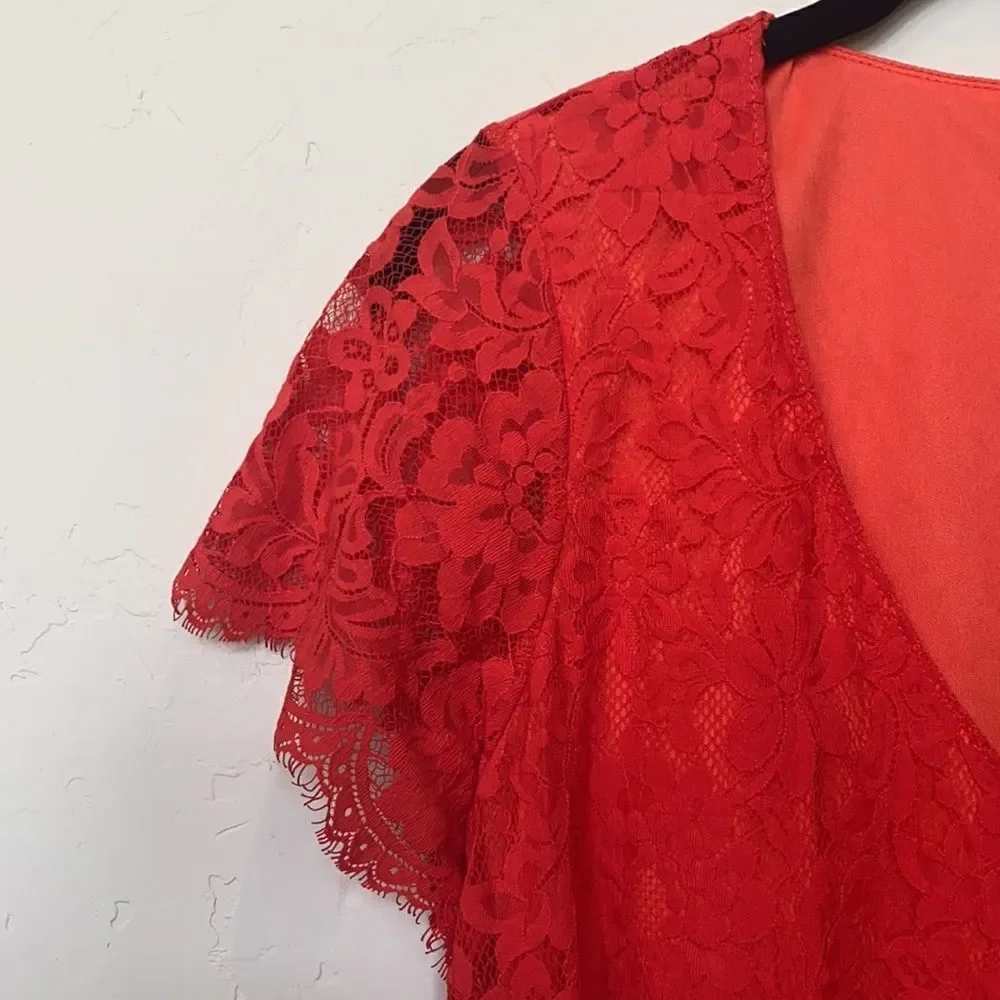 Show Me Your Mumu Red Lace Babydoll Dress